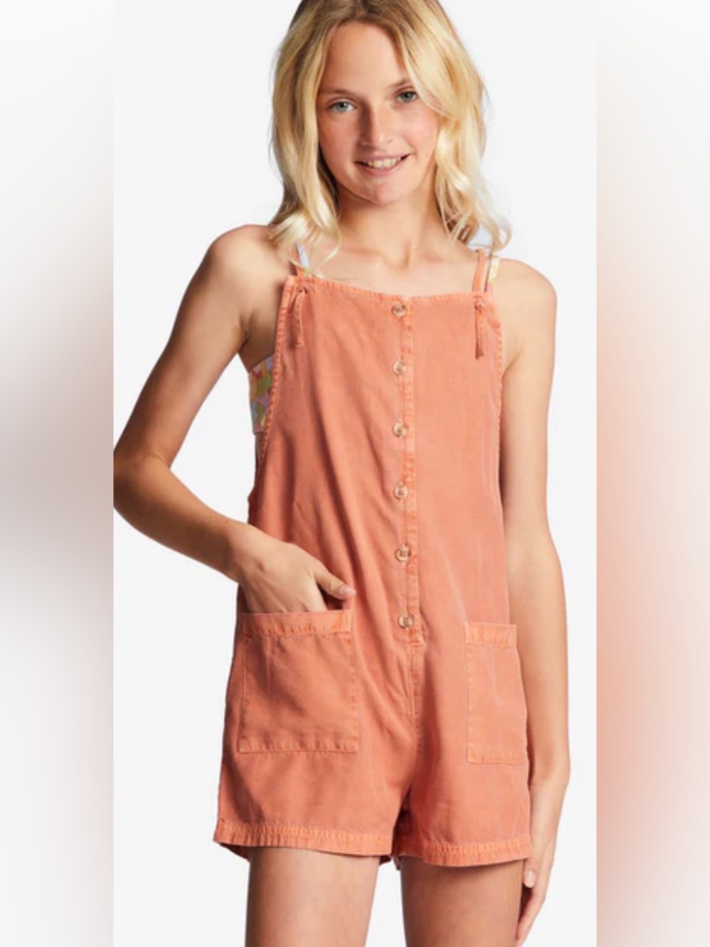 Billabong Dusty Coral Sleeveless Romper